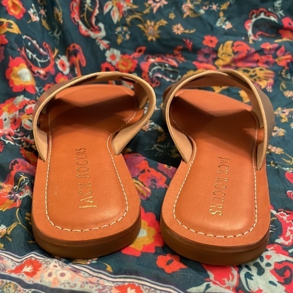 Brand New Jack Rogers Genuine Leather Slotted X-Band Slide Sandals Sloane - Picture 7 of 16
